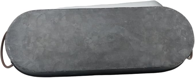Oval Metal Iron Tray with Handle - Farmhouse Storage Serving Tray for Breakfast, Coffee Table Centerpiece