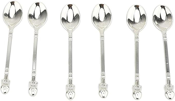 Keenso European Style Metal Plate Set, Zinc Alloy Elegant Cake Serving Tray with Spoon for Fruits Pasta Snacks Parties (Silver)