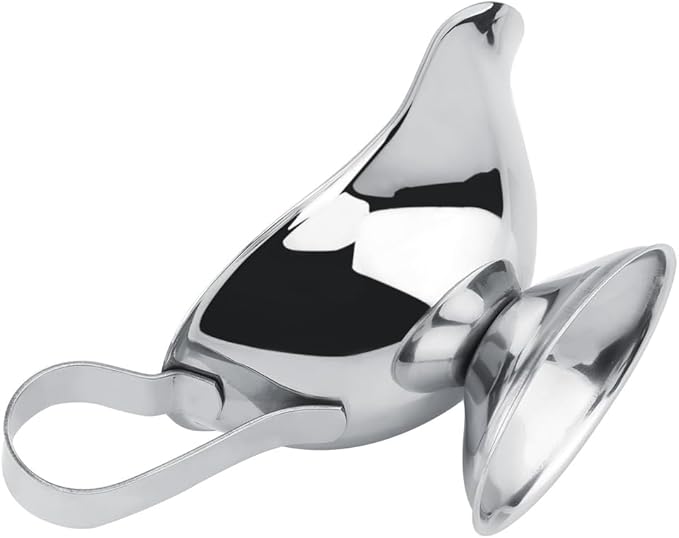 Gravy Boat, Mini Sauce Jug Stainless Steel Gravy Boat with Handle Sauce Cup with Dripless Lip Spout for Gravy Sauces Salad Dressings Cream(5oz)