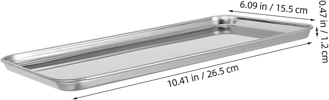 Stainless Steel Food Tray Lightweight Rectangular Serving Platter for Family Gatherings Parties Weddings Bars Restaurants Silver Plate Holder