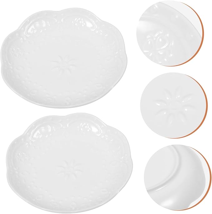 PRETYZOOM 4pcs Multipurpose Ceramic Sauce Dish Seasoning Plate for Appetizers Serving Dish