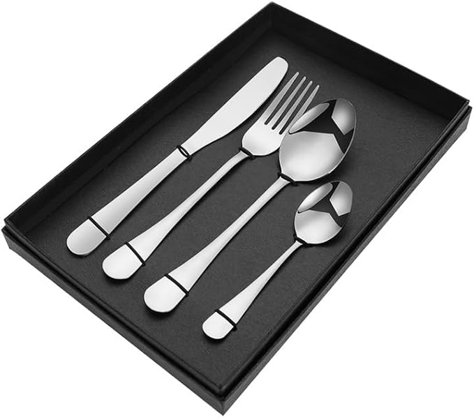 Stainless Steel Flatware serving set,Home Kitchen Eating Tableware Set,Dishwasher Safe,For Home Kitchen Restaurant Hote 4/16/24/32/40/48 Pcs Stainless Steel Cutlery 4 Piece Set Hotel Supplies Restaura