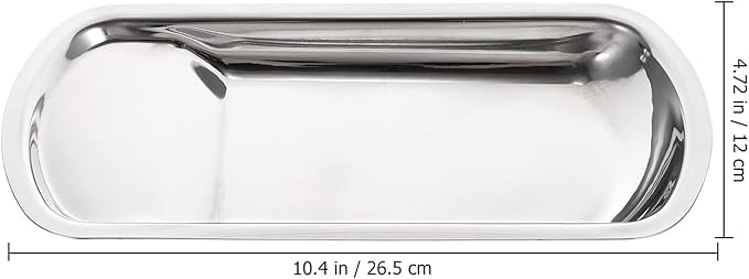 Cabilock 1pc Stainless Steel Serving Tray for Kitchen Multi-functional Spoon Ladle Holder and Lightweight Tableware for Catering Buffets and Family Reunions