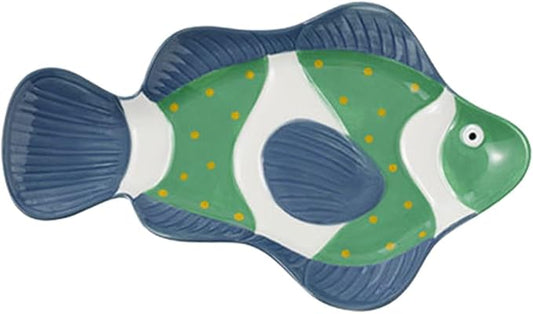 ABOOFAN Ceramic Fish Serving Plate Fish Shaped Dish for Sushi Sashimi and Appetizers Design for Home Restaurants and Parties Easy to Clean