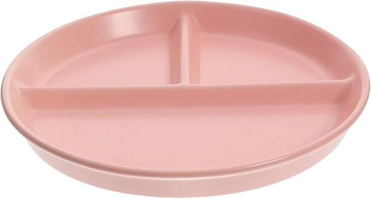 PRETYZOOM Ceramic Divided Plate Separated Dinner Plate for Healthy Eating Beautiful Pink Design for Adults Easy to Clean for Snacks Appetizers and Meals