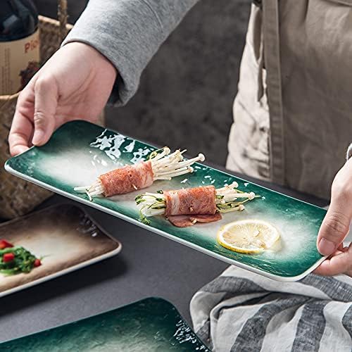Appetizer Plates Japanese Sushi Plate Household Creative Ceramic Rectangular Plate Center Plate Hotel Nordic Tableware Cheap Plates