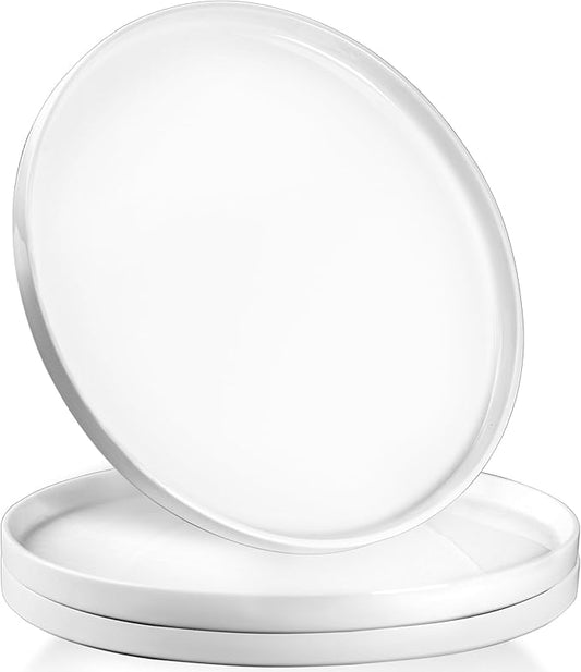 12" Ceramic Serving Trays, 3 Packs Round Serving Platters, Platters for Serving Food, Appetizer, Charcuterie, Snack, Dessert, Serving Dishes, Serving Trays for Entertaining, White