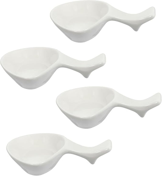 4pcs Dish Rack for Kitchen Counter Chopstick Holder Sauce Plate Ceramic Dipping Plates Stand for Home