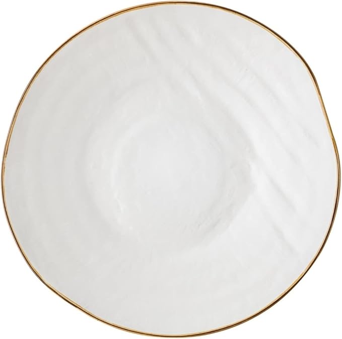 Dinner Plates Set Serving Plate Breakfast Plate Retro Cloth Pattern Large Plate Household Ceramic Plate Irregular Western Plate American Tableware Kitchen Salad Bowl