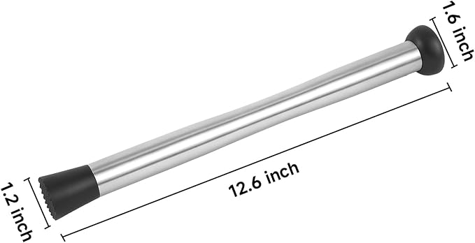 Lexenic Double Heads Muddler for Cocktails – Stainless Steel 32cm/12.6 Inch Bar Tool for Mojitos, Old Fashioned, Margaritas & More – Durable & Easy to Clean (Stainless Steel)