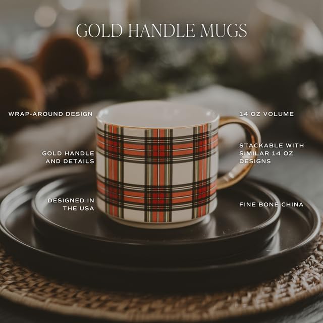 Sweet Water Decor Nutcracker Coffee Mug, 14oz China Christmas Mug with Gold Handle, Large Holiday Winter Cup for Coffee, Tea & Hot Chocolate, Stocking Stuffer Gifts for Women