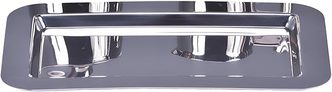 Frieling Silver Tray - 9.4 x 5.6 in Rectangular Polished Mirrored Finish - 18/10 Mirrored Stainless Steel Metal Serving Tray for Coffee, Tea & Desserts