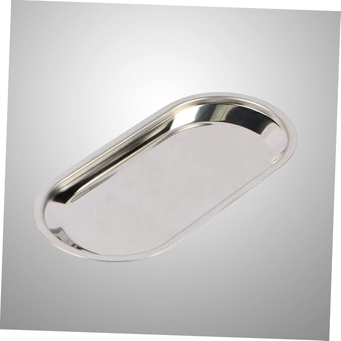 6-pc Silver Stainless Steel Food Serving Trays Lid Decorative Party Trays for Wedding Birthday Christmas