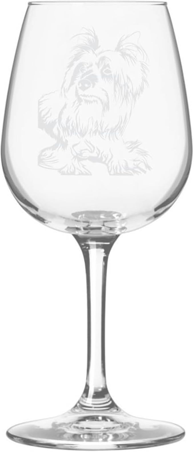 Etched Laser Art Australian Silky Terrier Personalized Dog Themed Etched 12.75oz Wine Glass Custom Dog Breed Wine Glasses, Ideal for Pet Lovers, Personalized Birthday Gift for Men & Women