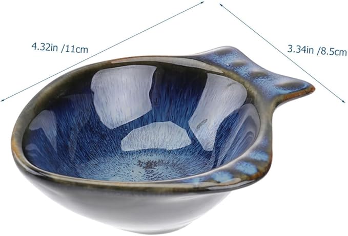 2Pcs Ceramic Seasoning Dishes Multifunctional Small Plates for Flavor and Sauce Condiment Dishes for Appetizers and Side Elegant Tableware
