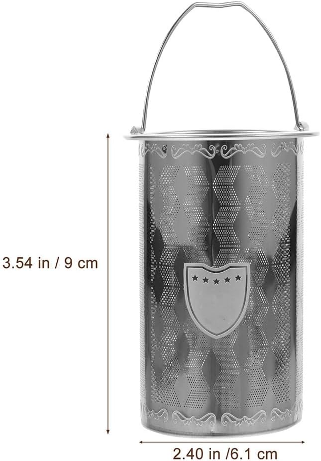 PRETYZOOM Stainless Steel Tea Infuser Basket with Handle 3.5 Inch Compact Replacement Filter for Loose Leaf Tea Brewing in Teapots and Cups