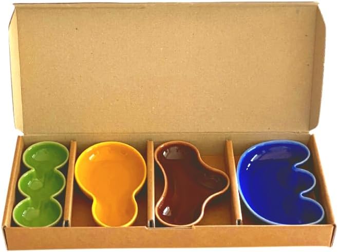 Cute Cartoon Color Mini Plates Set of 4 Appetizer Seasoning Sushi Dumpling Sauce Plates