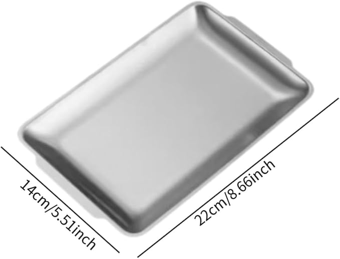 Metal Serving Tray for Food, Rectangle Organizer for Dining and Gatherings, 22cmx14cm