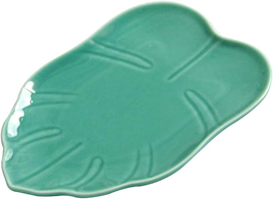 Leaf Shaped Dessert Plate Polished Smooth Food Serving Plate for Appetizer Cake Fruit Multi-function