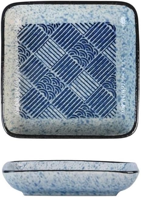 Appetizer Plates Square Ceramic Sushi Plate Shallow Sauce Dish Soy Meat Salad Trays Kitchen Accessories for Condiment