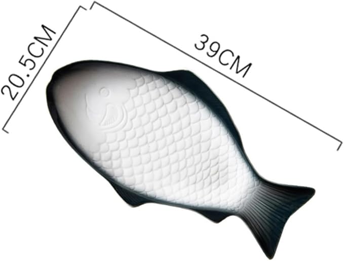 Ceramic Fish Shaped Serving Plate Dark Green Dish for Snacks and Appetizers Unique Design for Home Dinners Parties and Restaurants Eye-catching Tableware