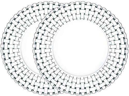 Nachtmann Bossa Nova Crystal Serving Platter – 12.6" Basketweave Design Glass Plate for Appetizers, Desserts & Special Occasions – Elegant Lead-Free Tableware for Dining, Gifting & Home Display