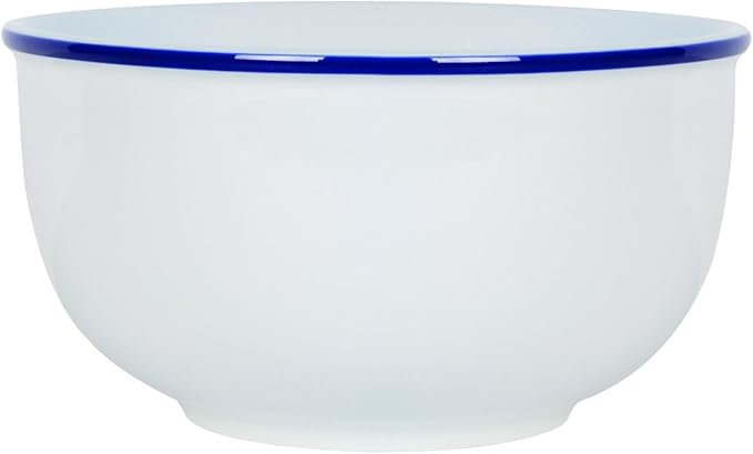 Everyday White by Fitz and Floyd Bistro Blue Band 12 Piece Dinnerware Set, Service for 4