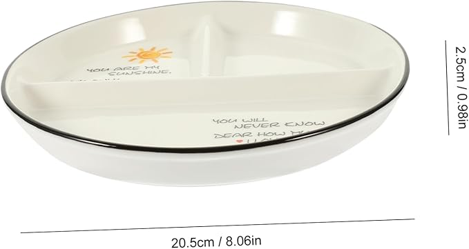 Restaurant Plates Ceramic Portion Control Plates Divider for Dinnerware Ceramic