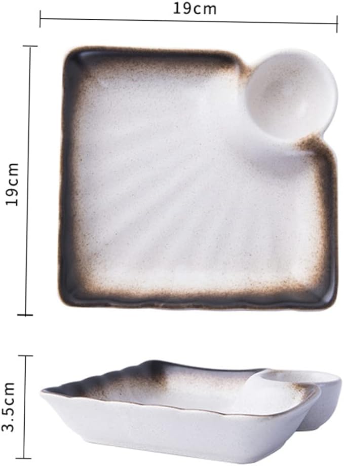 PRETYZOOM Ceramics Sauce Dish Dipping Bowl Seasoning Bowl Appetizer Plate Vinegar Dish