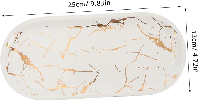 Alipis 1Pc Elegant Marble Pattern Ceramic Food Plate for Sushi Appetizers and Dishes for Home Restaurant and Party Serving Easy to Clean with Smooth Surface