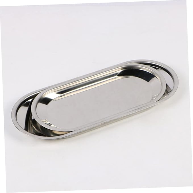 6pcs Stainless Steel Snack Tray Elegant Silver Dessert Plates for Banquets Parties and Restaurants for Serving Cakes Cookies Fruits and Snacks