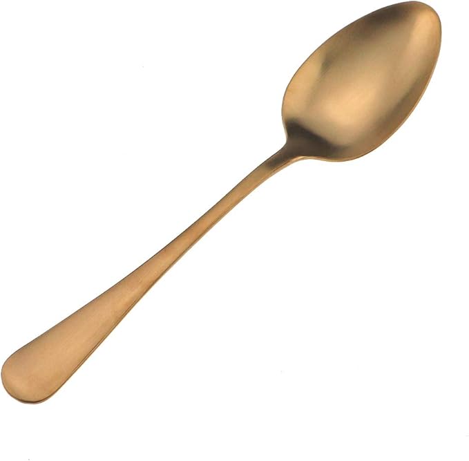 Gugrida 24-Piece Titanium Rose Gold Plated Stainless Steel Flatware Set, Travel Cutlery Include Knife Fork Spoon Service for 4,Healthy & Eco-Friendly Silverware - Matte Elegant Modern Eating Utensils