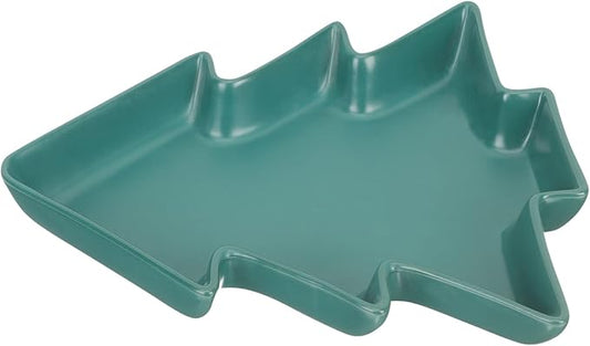 Christmas Tree Plate Elegant Ceramic Snack Dish for Nuts Fruits Appetizers for Holiday Parties Gatherings