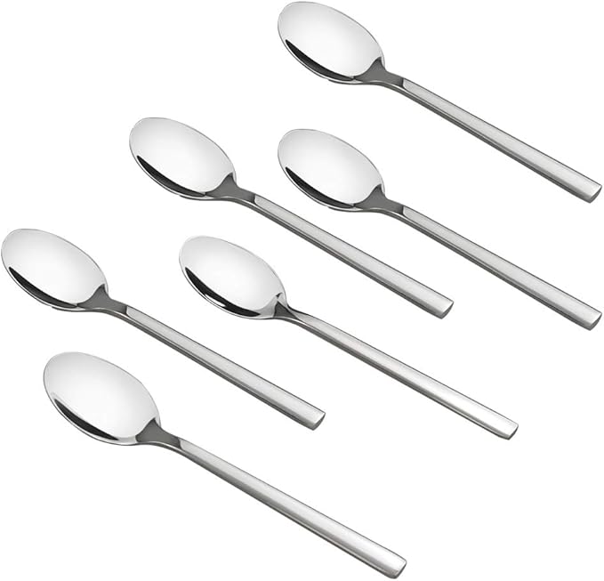 12-Piece Stainless Steel Teaspoons, Small Dessert Spoon, Children Spoons