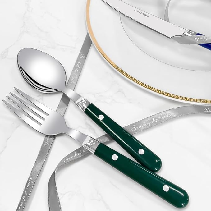 Stainless Steel Flatware serving set,Home Kitchen Eating Tableware Set,Dishwasher Safe,For Home Kitchen Restaurant Hote 5/20/30/40 Piece Cutlery Steak Knife, Fork And Spoon Set Thickened Stainless Ste