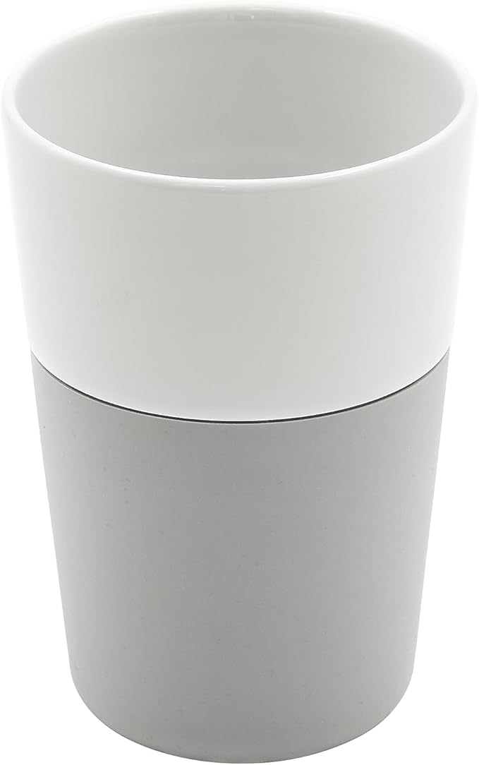 Eva Solo | 2 Café Latte Tumbler Mugs | 12 oz Porcelain Coffee Cup Tumblers with Silicone-coated Grip | Danish Design, Functionality & Quality | Marble grey