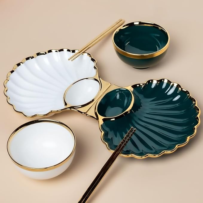 Multi Purpose Appetizer Ceramic Tray Vinegar Bowl Elegant Sushi Cookie Serving Dishes Dipping Sauce Plate for Dumplings French Fries Snacks Homes Restaurants Design Sense Souvenirs
