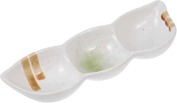 3-Compartment Ceramic Snack Dish Retro Japanese Style Dipping Sauce Plate for Appetizers and Condiments Creative Tableware for Home and Parties