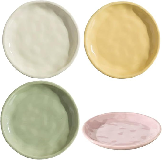 6 inch Appetizer plates for Kitchen,Set of 6 Small Japanese DInner Plates for Snack,Dessert,Side DIshes,Pie,Cake,Salad,Microwave Dishwasher Safe (cream color)