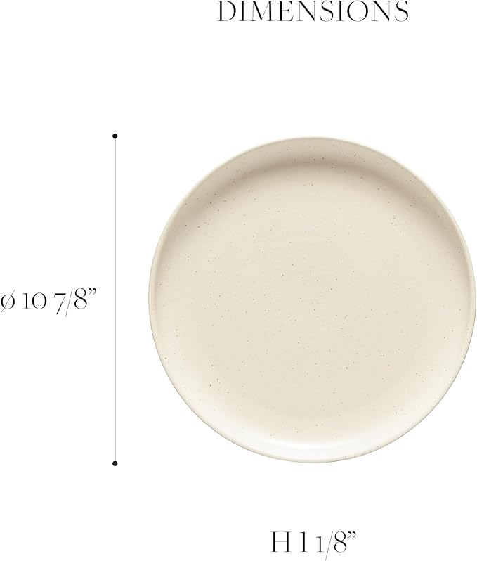 Casafina Ceramic Stoneware 12-Piece Place Setting Service for 4, Pacifica Collection, Salt White | Microwave & Dishwasher Safe Dinnerware Set | Food Safe Glazing | Restaurant Quality Tableware