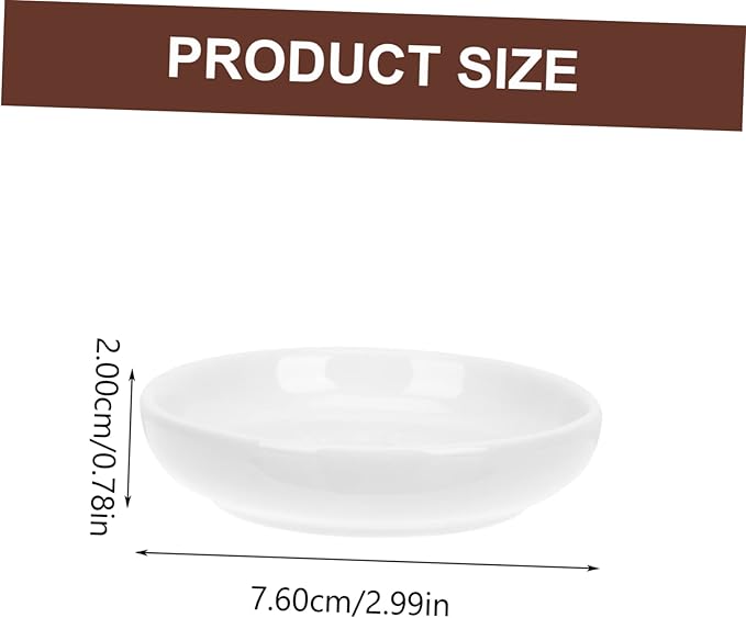 LIFKOME 3pcs Kitchen Snack Plates Ceramic Seasoning Dishes for Dipping Sauces Appetizers and Condiments Practical Spice Serving Tray for
