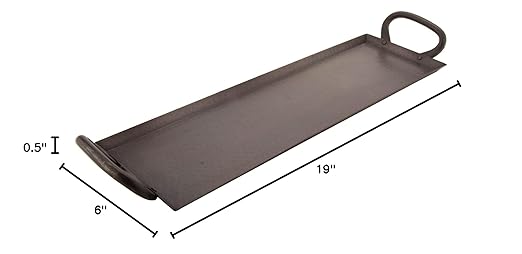 G.E.T. SSTPD-1906-ANT Heavy-Duty Rectangular Metal Serving/Ottoman Tray with Handles, 19" x 6", Hammered Bronze