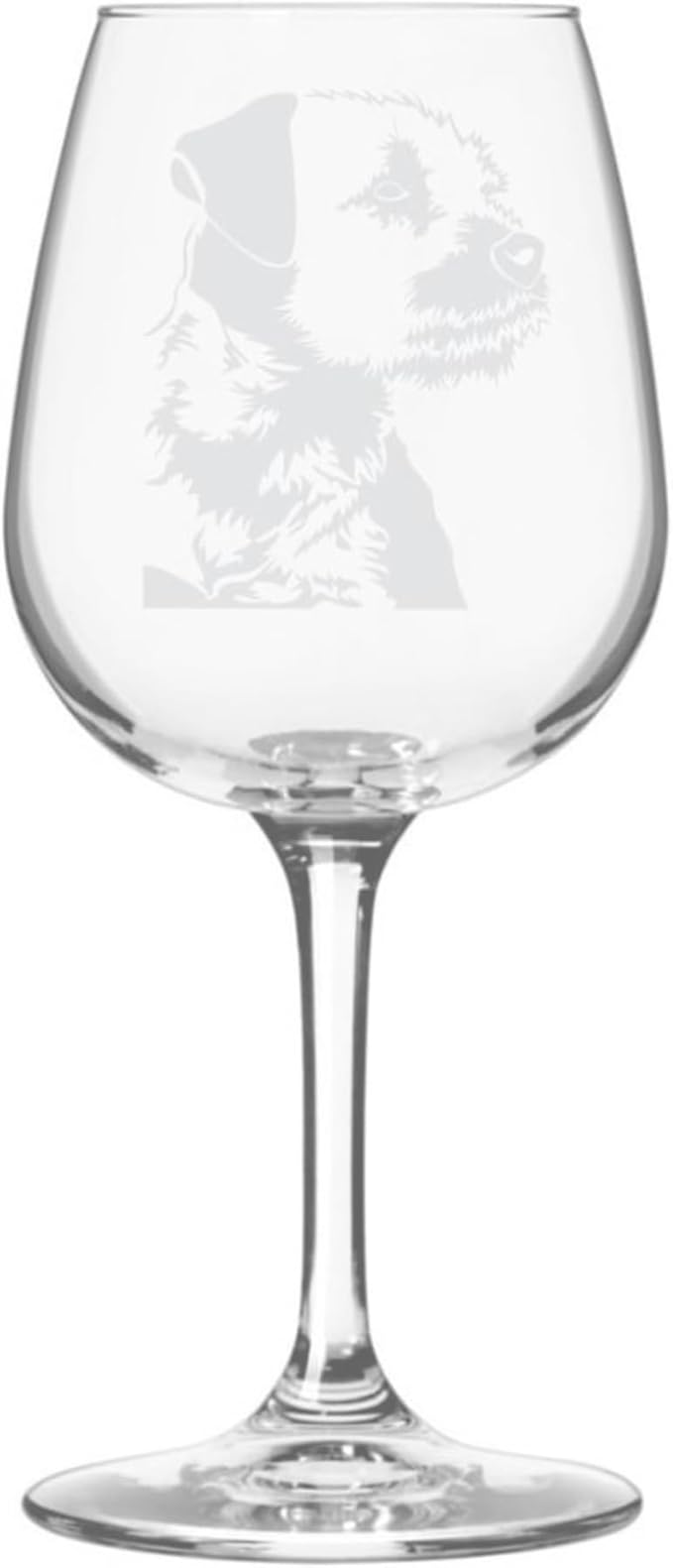 Etched Laser Art Border Terrier Personalized Dog Themed Etched 12.75oz Wine Glass Custom Dog Breed Wine Glasses, Ideal for Pet Lovers, Unique Birthday Gift for Men & Women, Personalized Gift