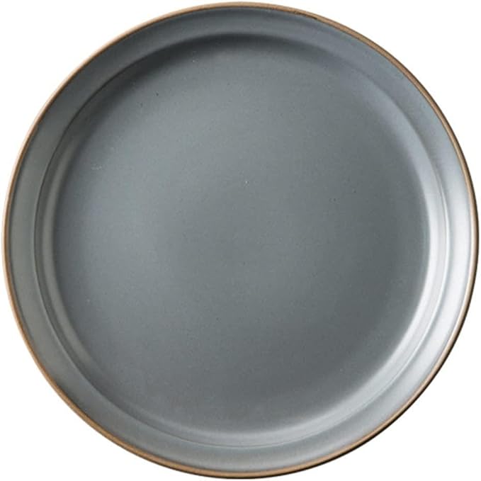 Dinner Plate Simple Ceramic Dinner Plates Creative Grey Nordic Plate Household Dishes and Bowls Porcelain Tableware for Kitchen(9 Inch Plate Grey)