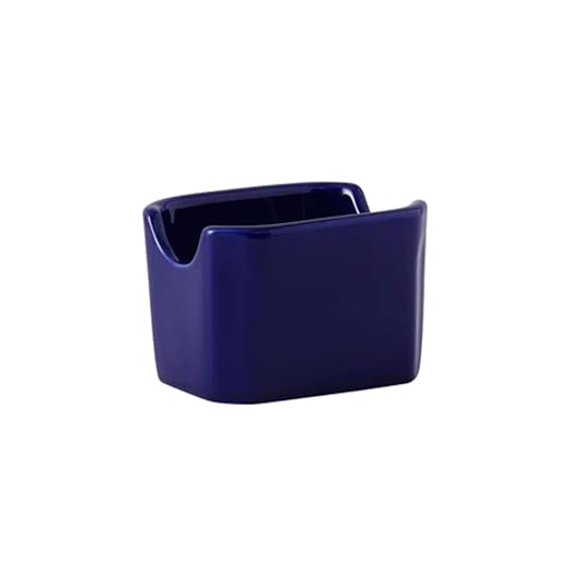 Tuxton China BCQ-034 Sugar Packet Holder, 3-1/2" x 2-7/8" x 2-3/8" H, Rectangular, Microwave and Dishwasher Safe, Oven Proof, Fully Vitrified, Ceramic, DuraTux, Cobalt, Pack of 12