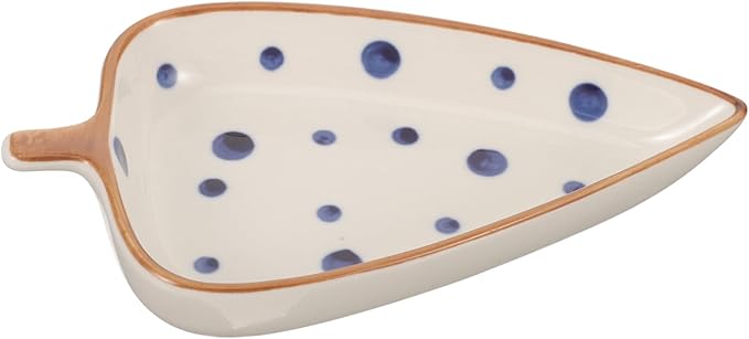 PRETYZOOM Hand-painted Leaf Dish Small Ceramic Plate for Condiments Salads and Appetizers