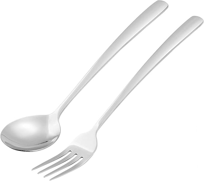 Personalized Flatware Set, Yoption Stainless Steel Customized Engraved Spoon and Fork Kit with Gift Box, Unique Gift (Customized Round Spoon & Fork, 1)