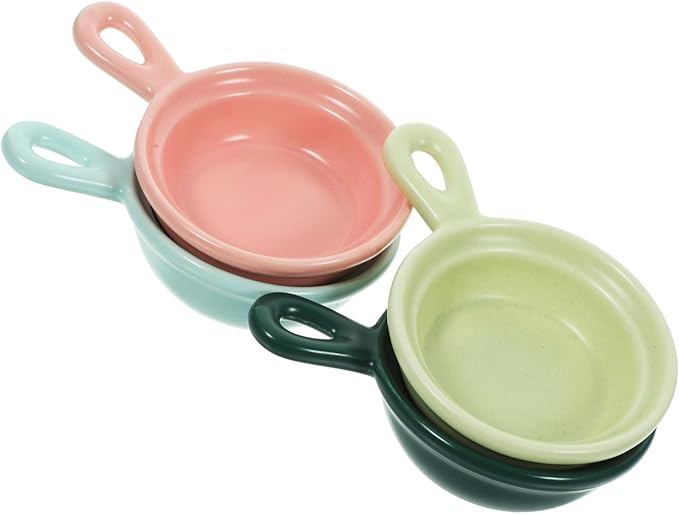 PRETYZOOM Ceramic Plates 4pcs Japanese Style Dessert Holders for Snacks Sauce Serving