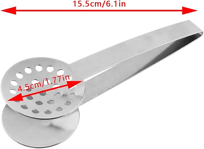 Teabag Squeezer 2PCS Stainless Steel Tea Bag Tongs Strainer Round Teabag Holder Gadget