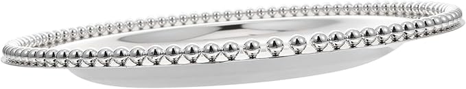 IMIKEYA Metal Fruit Plate Thickened Dessert Serving Tray for Snacks Smooth Edges Non-Slip Base for Home Decor and Parties